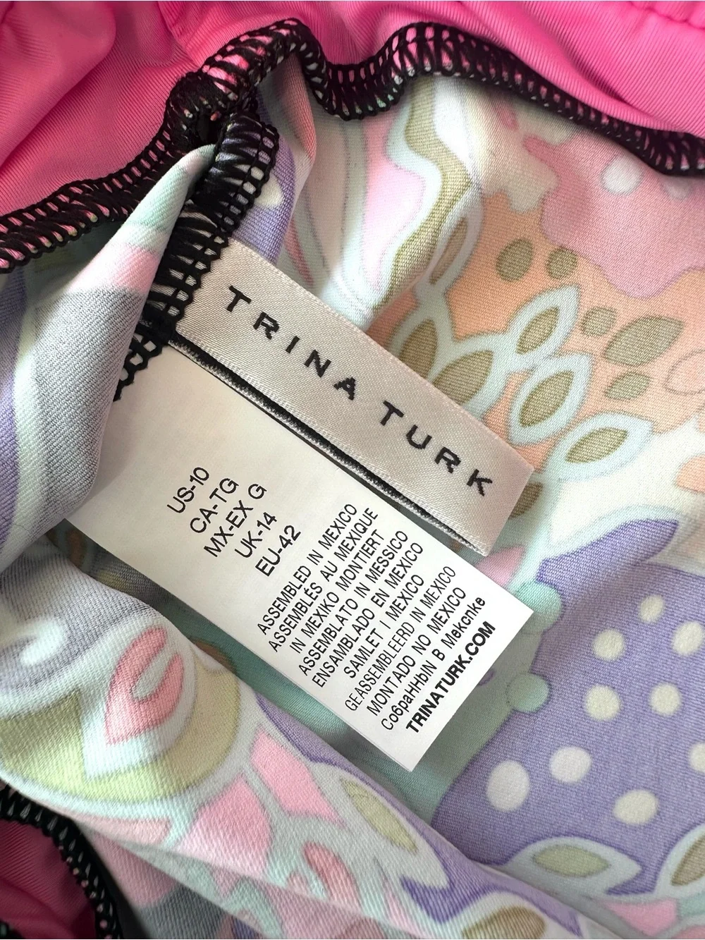NWT TRINA TURK Sea Garden Wireless Tankini Top 10